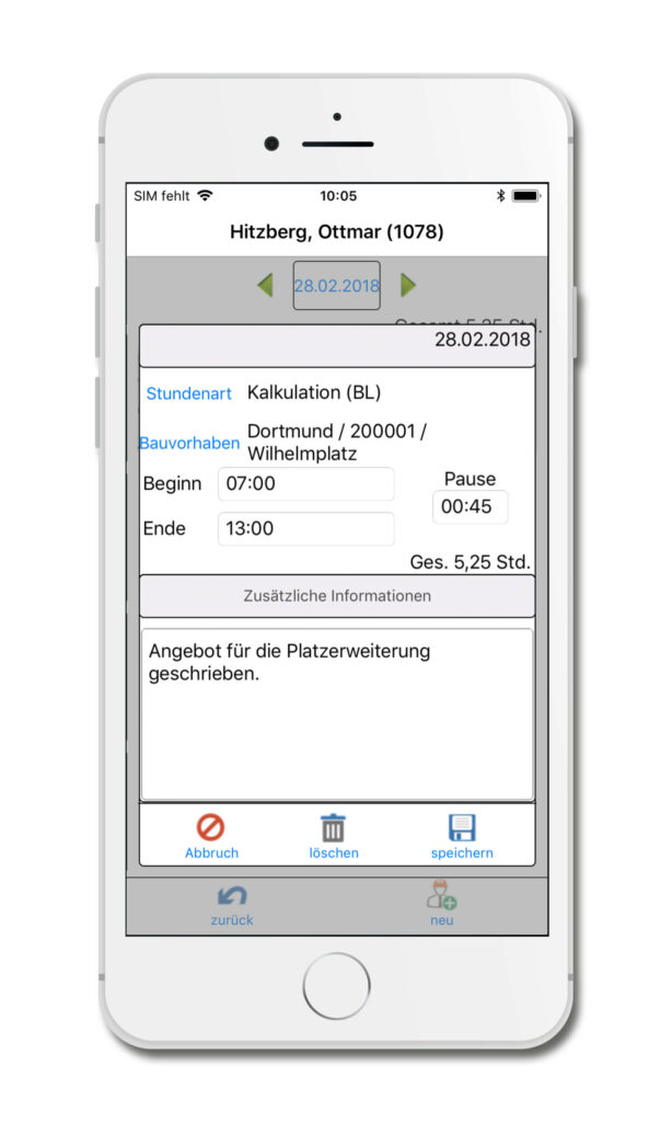bau-mobil-app-fuer-iphone_Zeiterfassung_Bauleiter