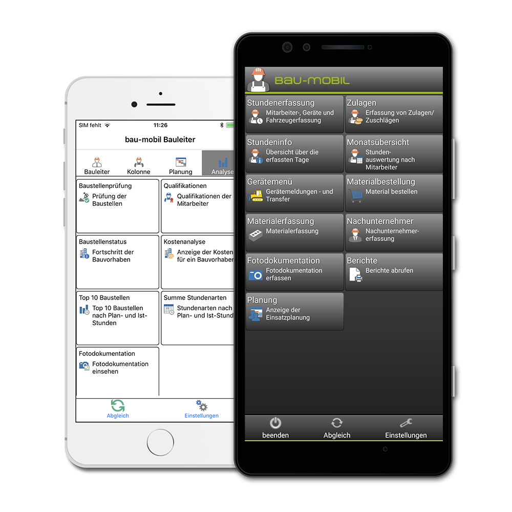 mobile Arbeitszeiterfassung mit bau-mobil